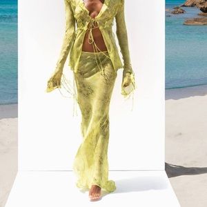 NWT Rat & Boa Cobra Snake Lime Skirt